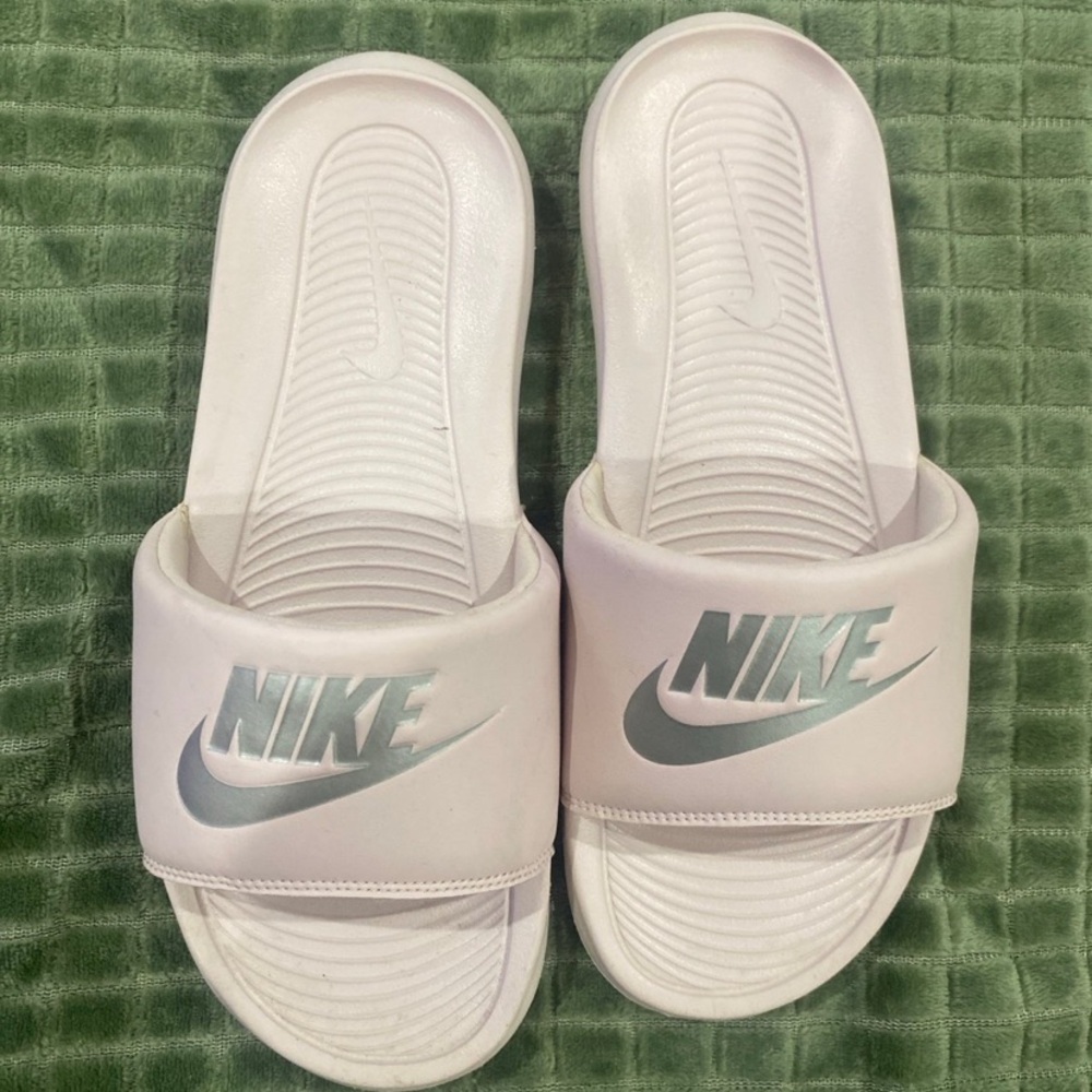Nike White Slide Sandals